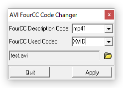 AVI FourCC Code Changer