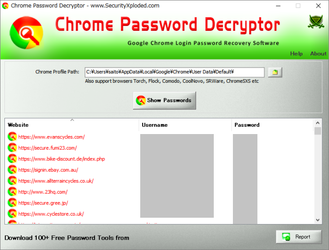 Chrome Password Decryptor