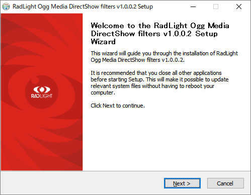 RadLight Ogg Media DirectShow filter