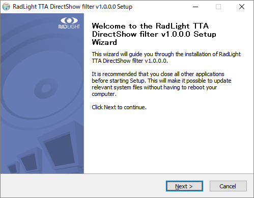 RadLight TTA DirectShow filter