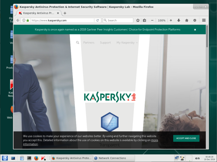 Kaspersky Rescue Disk ウェブブラウザ