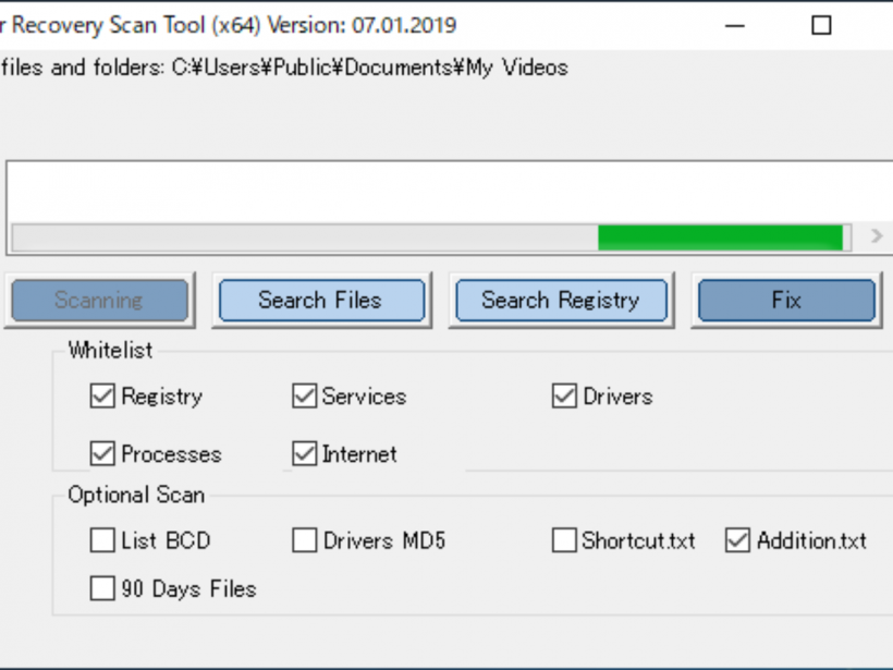 fix with farbar recovery scan tool