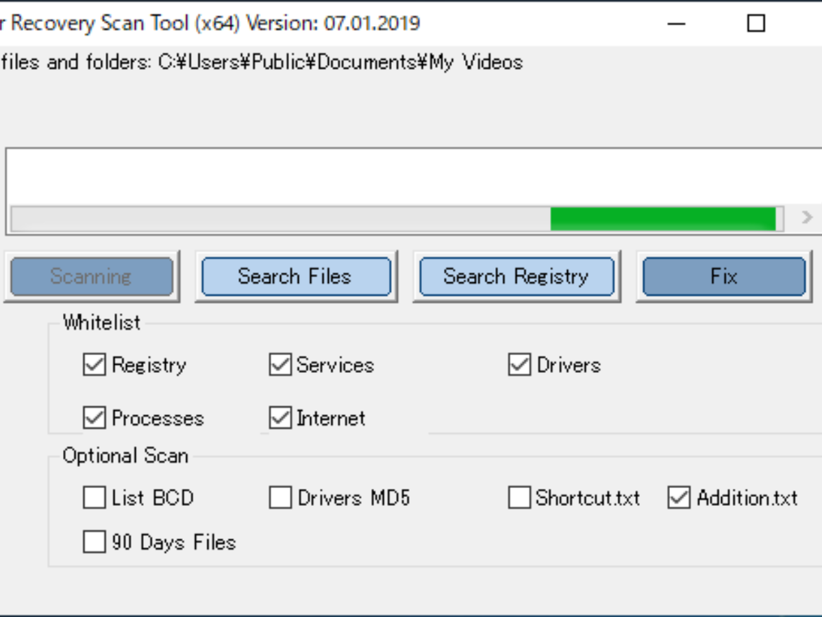 farbar recovery scan tool wont work