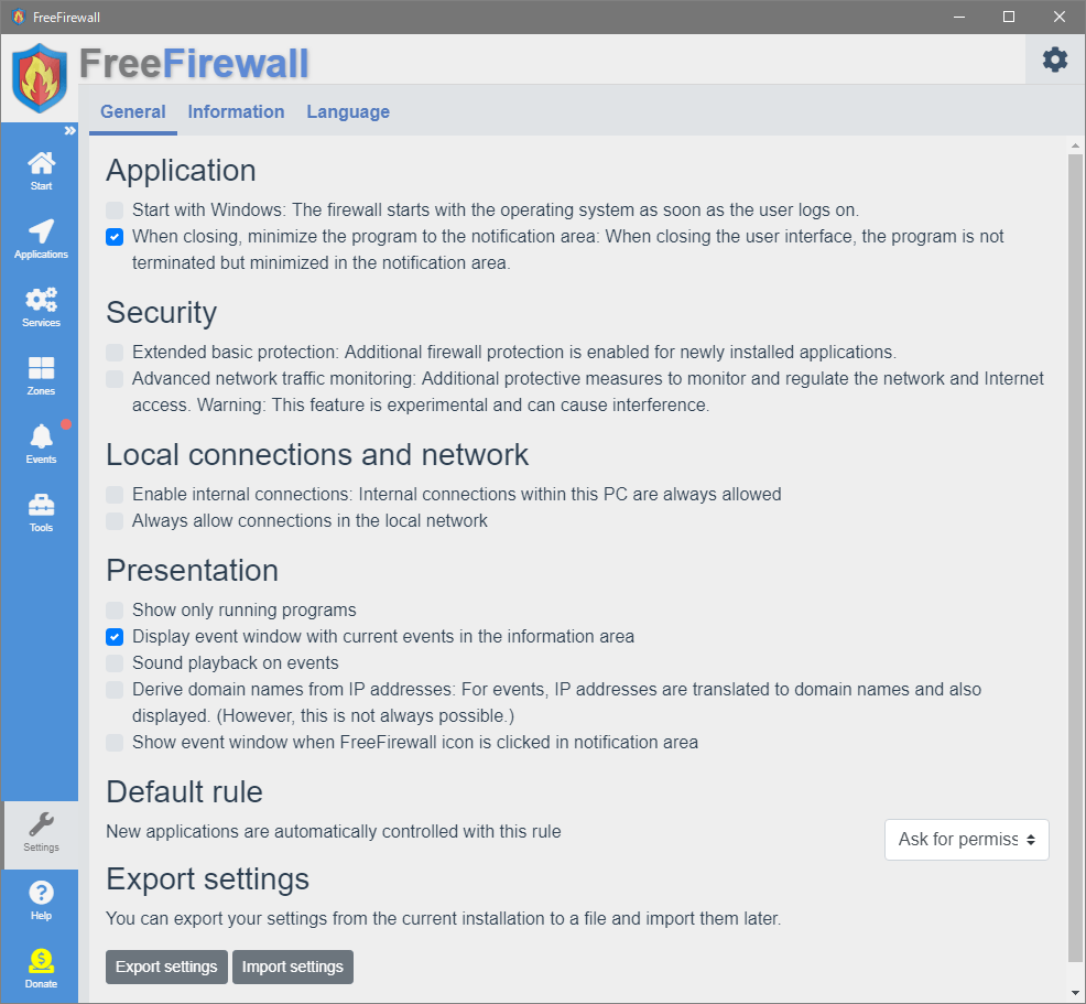 Free Firewall 2 6 2 ダウンロードと使い方 ソフタロウ