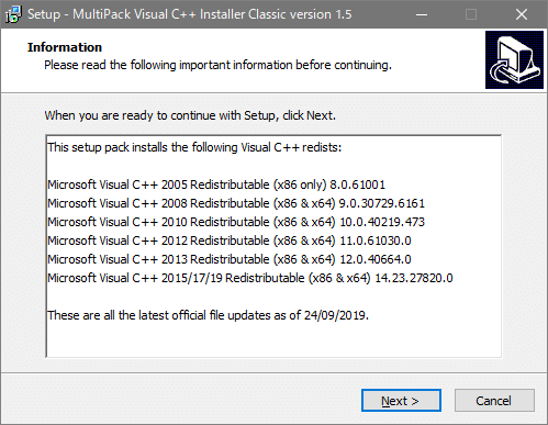 lava Absolutamente suspensión MultiPack Visual C++ Installer 3.2 | Descarga y uso | Softaro