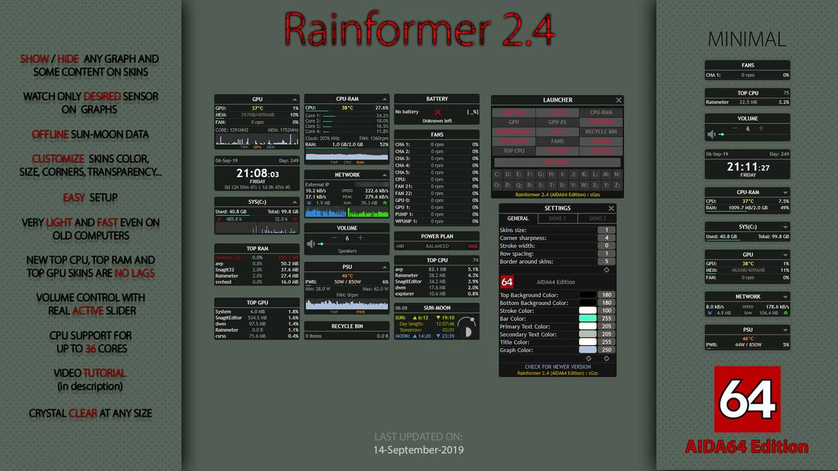 Rainmeter 4 3 1 4 4 0 3447 Beta ダウンロードと使い方 ソフタロウ