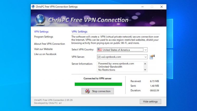 ChrisPC Free VPN Connection 4.06.15 for mac instal free