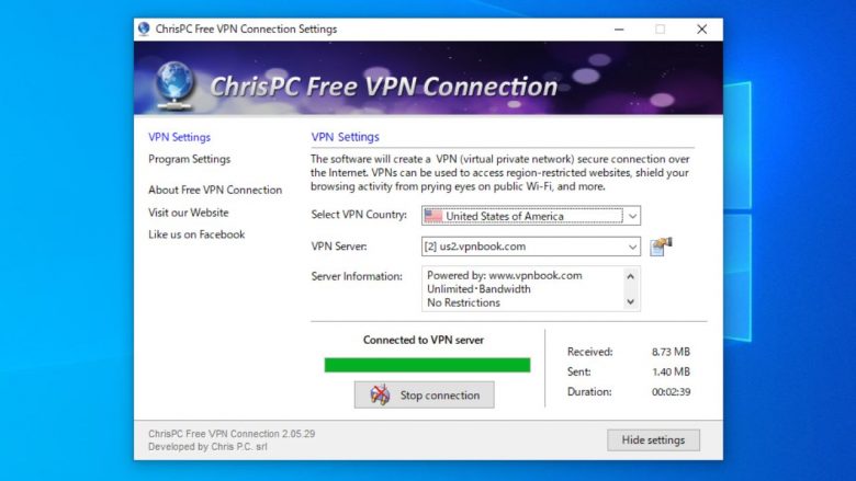 ChrisPC Free VPN Connection 4.12.22 free downloads