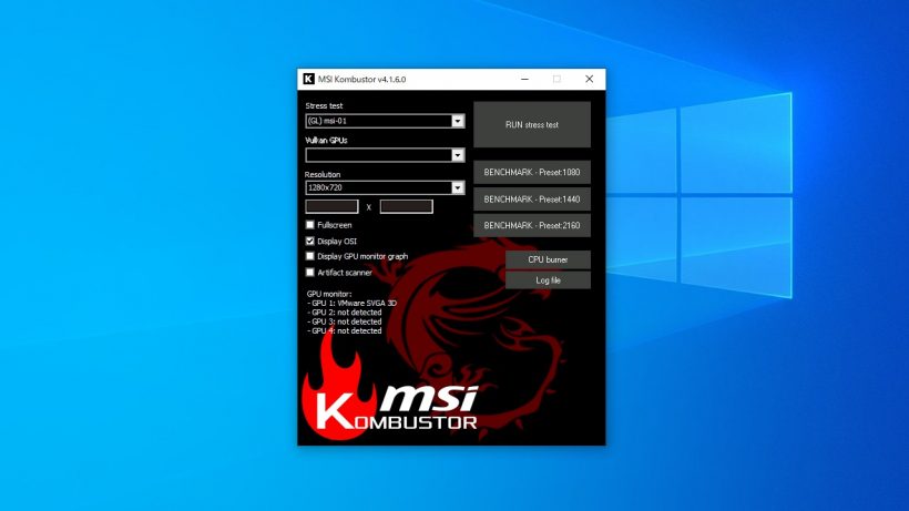 MSI Kombustor 4.1.27 instal the last version for apple