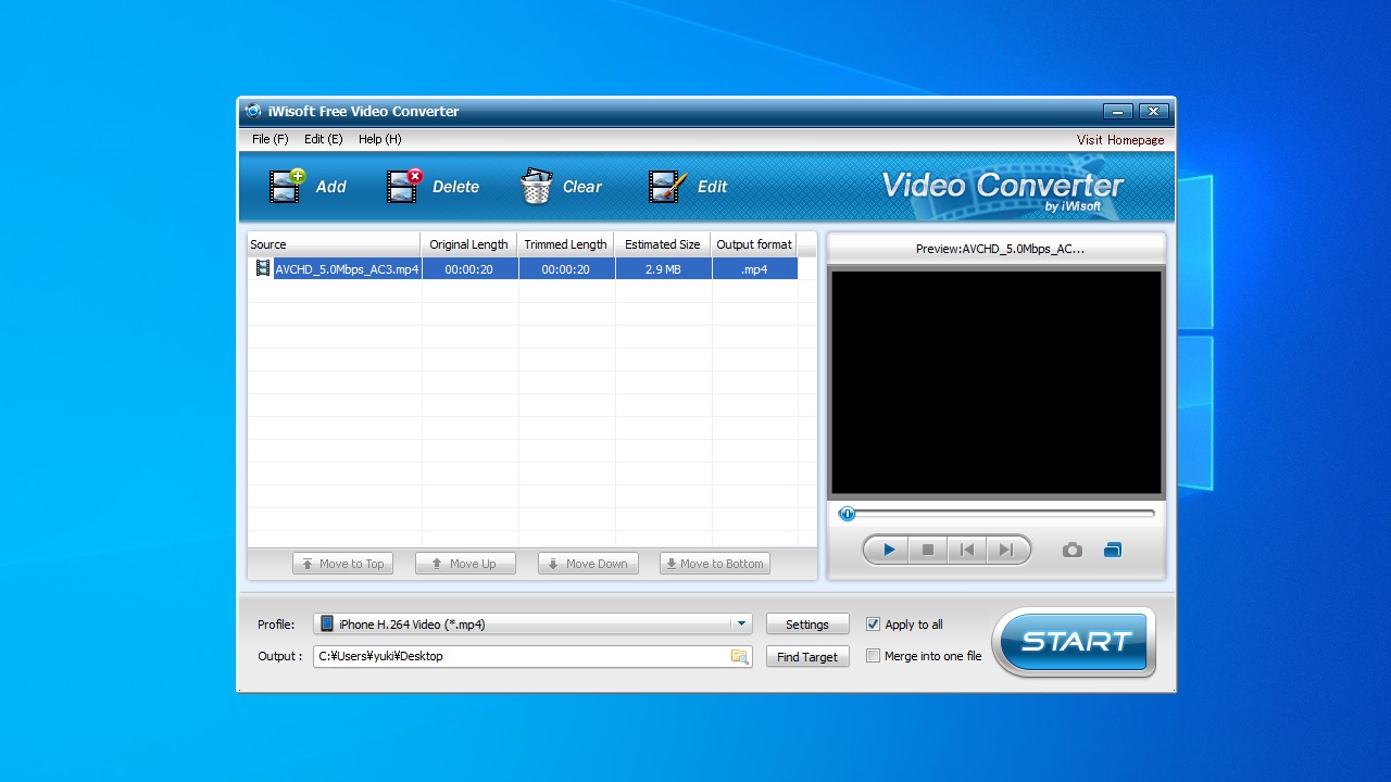 Iwisoft Free Video Converter 1 2 ダウンロードと使い方 ソフタロウ