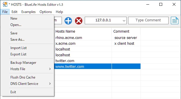 BlueLife Hosts Editor