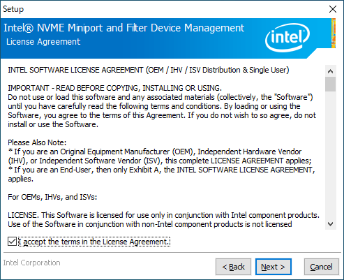 Intel NVMe Driver