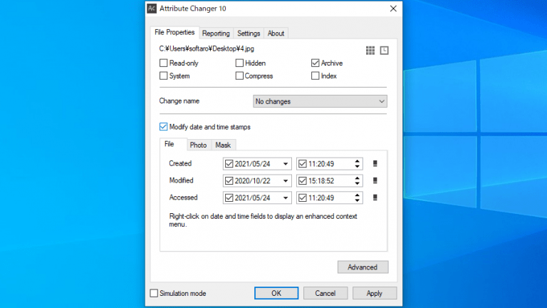 instal the last version for windows Attribute Changer 11.20b