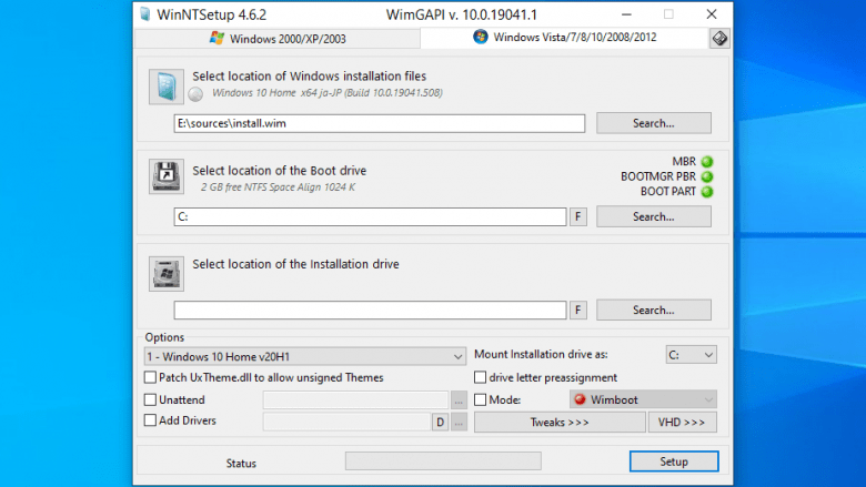 WinNTSetup 5.3.2 download the last version for windows