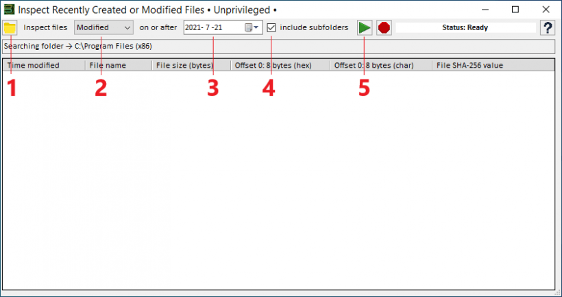 Inspect Recently Created or Modified Files