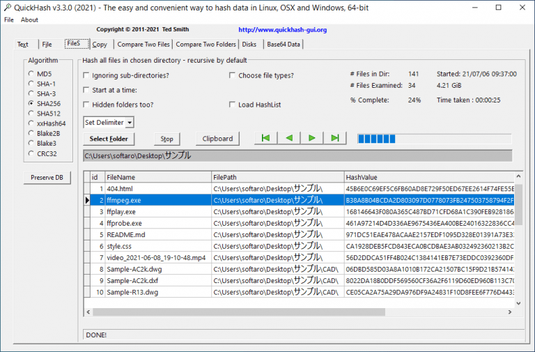 download the new version for windows QuickHash 3.3.4
