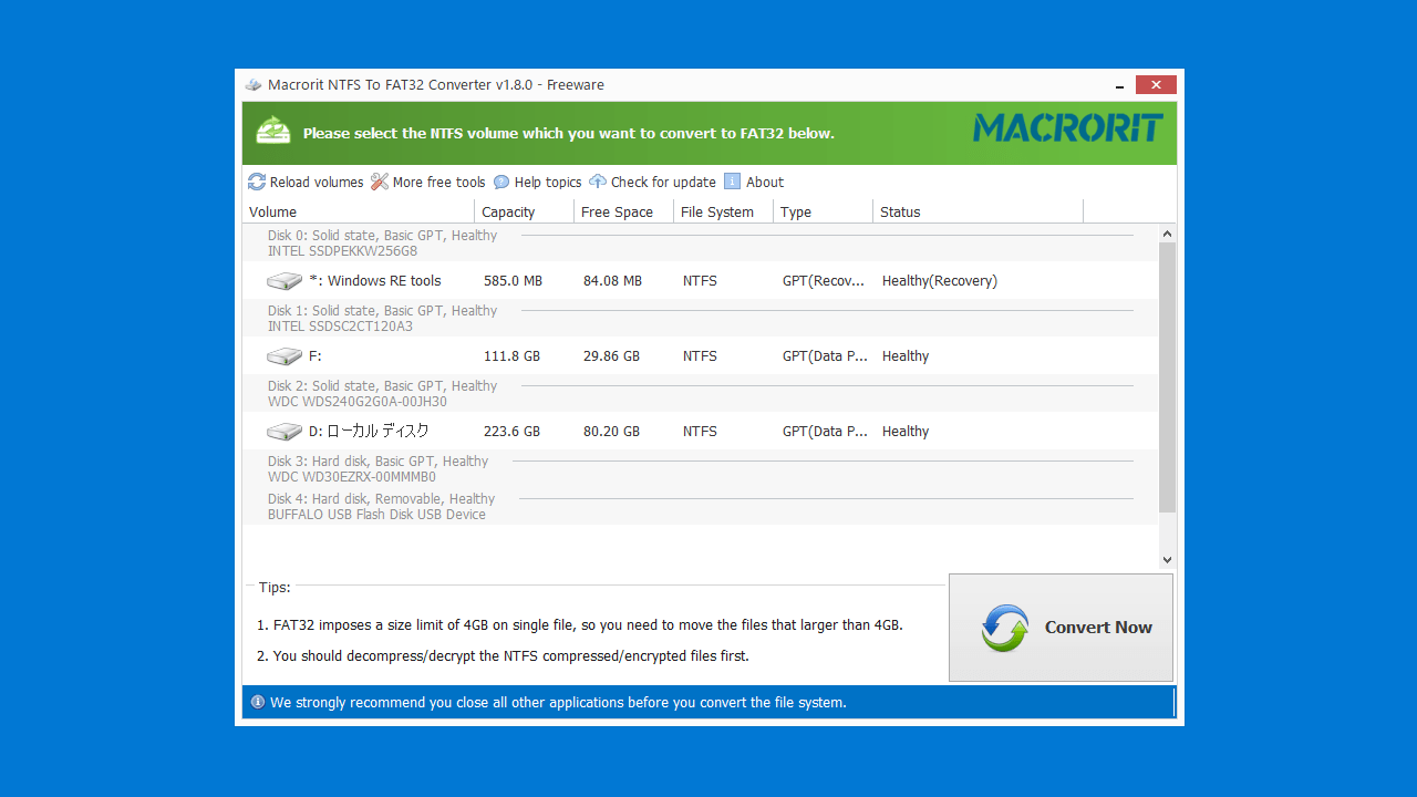 Macrorit NTFS To FAT32 Converter
