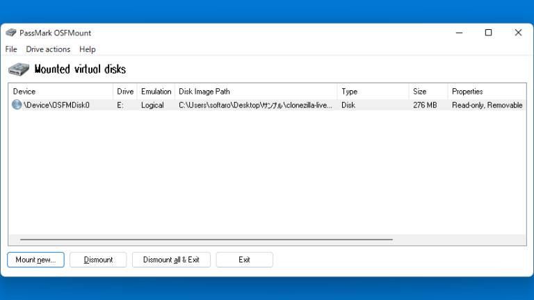 PassMark OSFMount 3.1.1002 download the new version