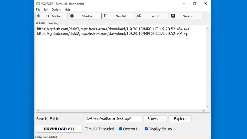 Batch URL Downloader 4.4 for windows download