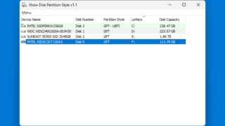 Show Disk Partition Style