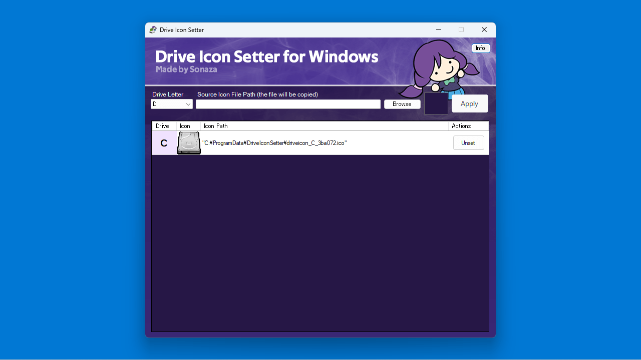Drive Icon Setter