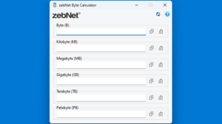 zebNet Byte Calculator
