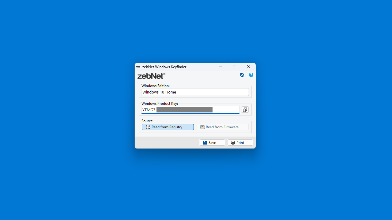 zebNet Windows Keyfinder
