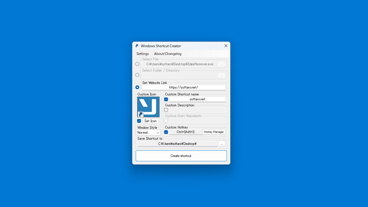 Windows Shortcut Creator